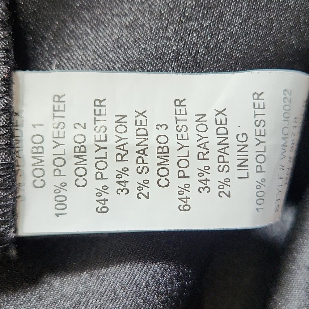 Vintage Notations Gray Patchwork One Button Blaze… - image 9